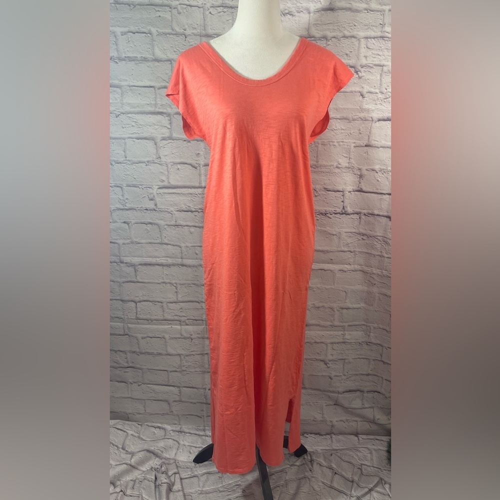 Universal Thread Dress Women Med NWT Coral Knit Maxi Short Sleeve Pullover Dress